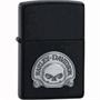 Zippo Lighters 20582 Harley Davidson Skull Emblem Zippo Lighter with Black Matte Finish Zippo Lighters 20582 Harley Davidson Skull Emblem Zippo Lighter with Black Matte Finish