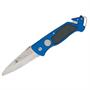 Puma Knives 890012 PFR Folding Linerlock Rescue Knife with Blunt Tip Part Serrated Blade and Blue Handles Puma Knives 890012 PFR Folding Linerlock Rescue Knife with Blunt Tip Part Serrated Blade and Blue Handles
