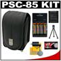 Canon PowerShot PSC-85 Carrying Case + (4) Batteries & Charger + Tripod + Accessory Kit for A590 IS, A580, A1000 IS, A1100 IS, A2000 IS, A2100 IS, SX1 Canon PowerShot PSC-85 Carrying Case + (4) Batteries & Charger + Tripod + Accessory Kit for A590 IS, A580, A1000 IS, A1100 IS, A2000 IS, A2100 IS, SX1