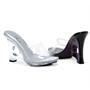 4.5 Inch Womens Casual Shoes High Heel Wedge Shoe Slip On Shoe Mule Slide Clear Black White