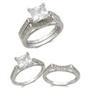 CZ WEDDING RINGS - Sterling Silver 1.75 Carat Princess Cut CZ Wedding Rings size 7 CZ WEDDING RINGS - Sterling Silver 1.75 Carat Princess Cut CZ Wedding Rings size 7
