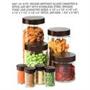 8 pc Bronze tone round airtight glass canister & spice jar set 8 pc Bronze tone round airtight glass canister & spice jar set